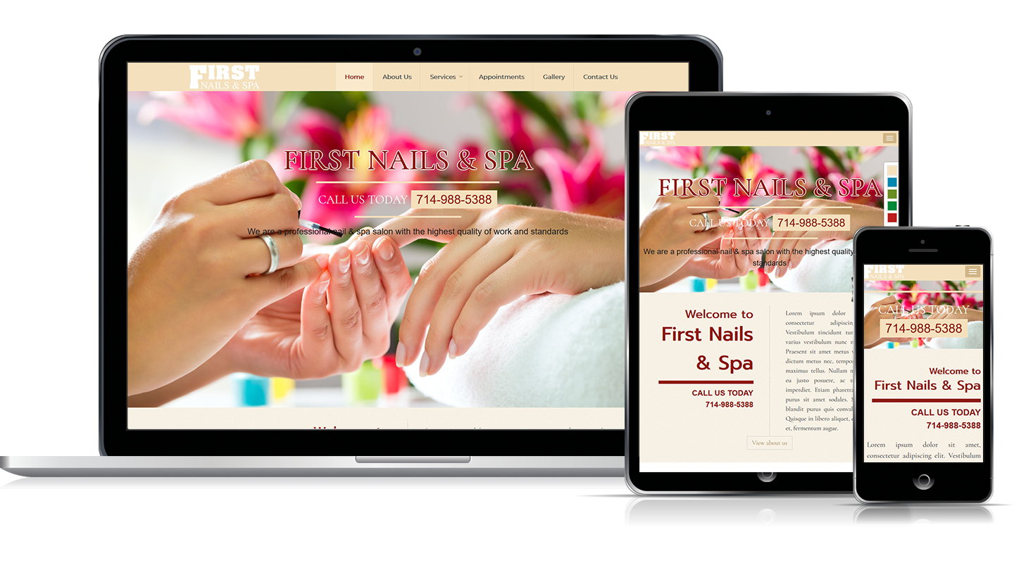 Thiết kế web mẫu First Nails & Spa #00089