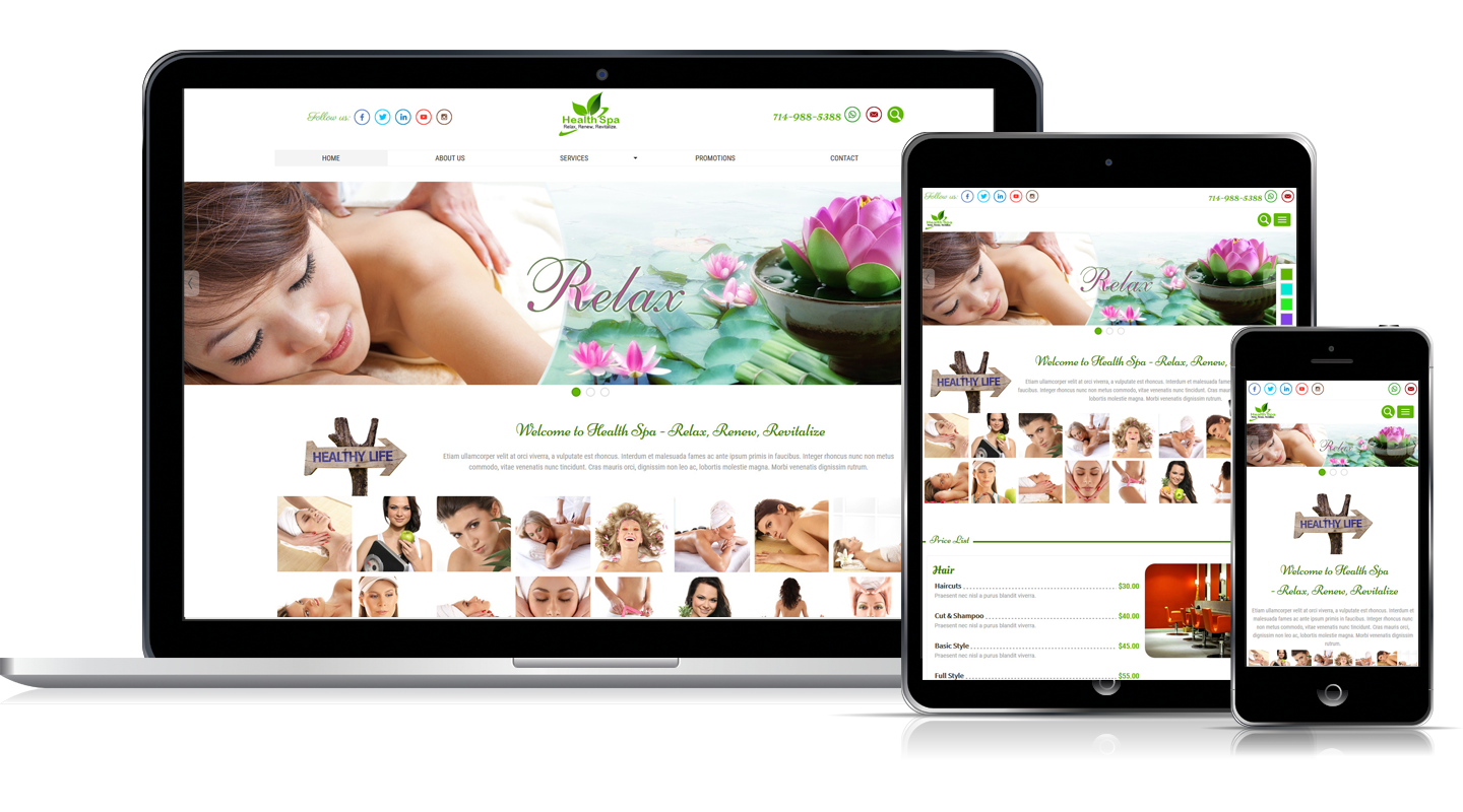 Thiết kế web mẫu Health Spa #000102