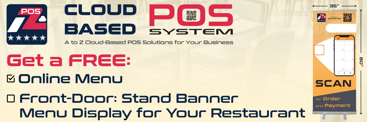 Get a FREE Online Menu and Front-Door: Stand Banner Menu Display for Your Restaurant