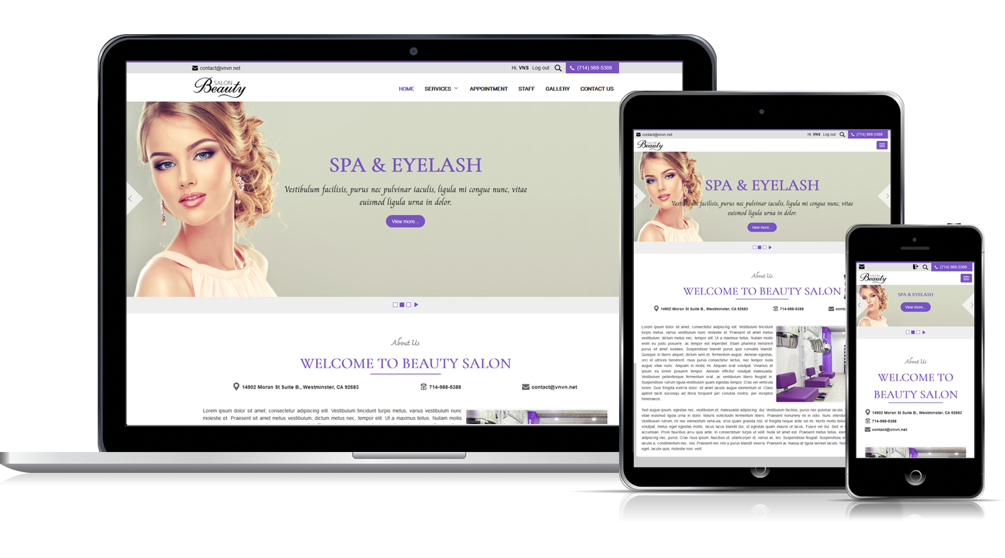 Thiết kế web mẫu Beauty Salon #000101